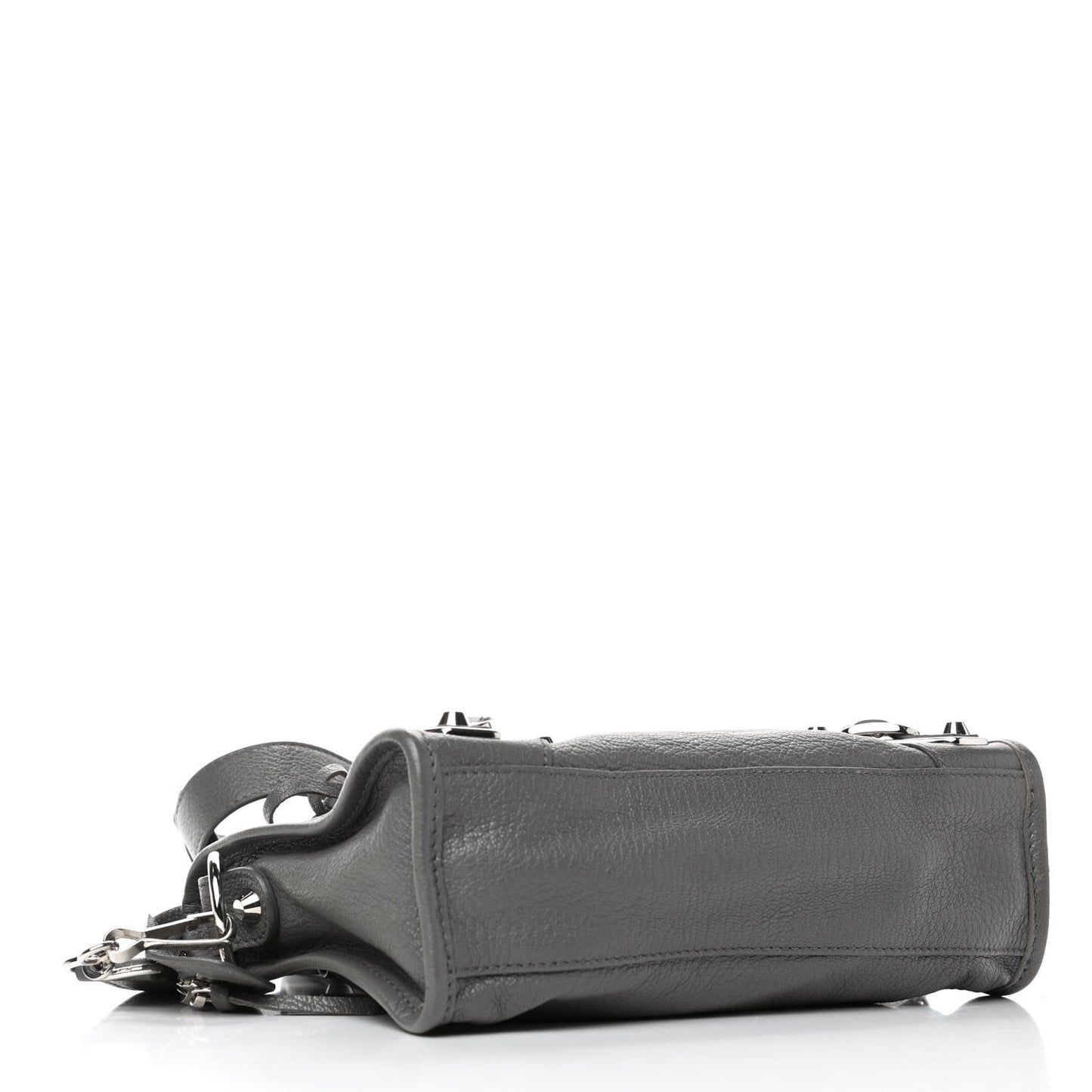 Chevre Silver Metallic Edge Hardware Mini City Gris Acier