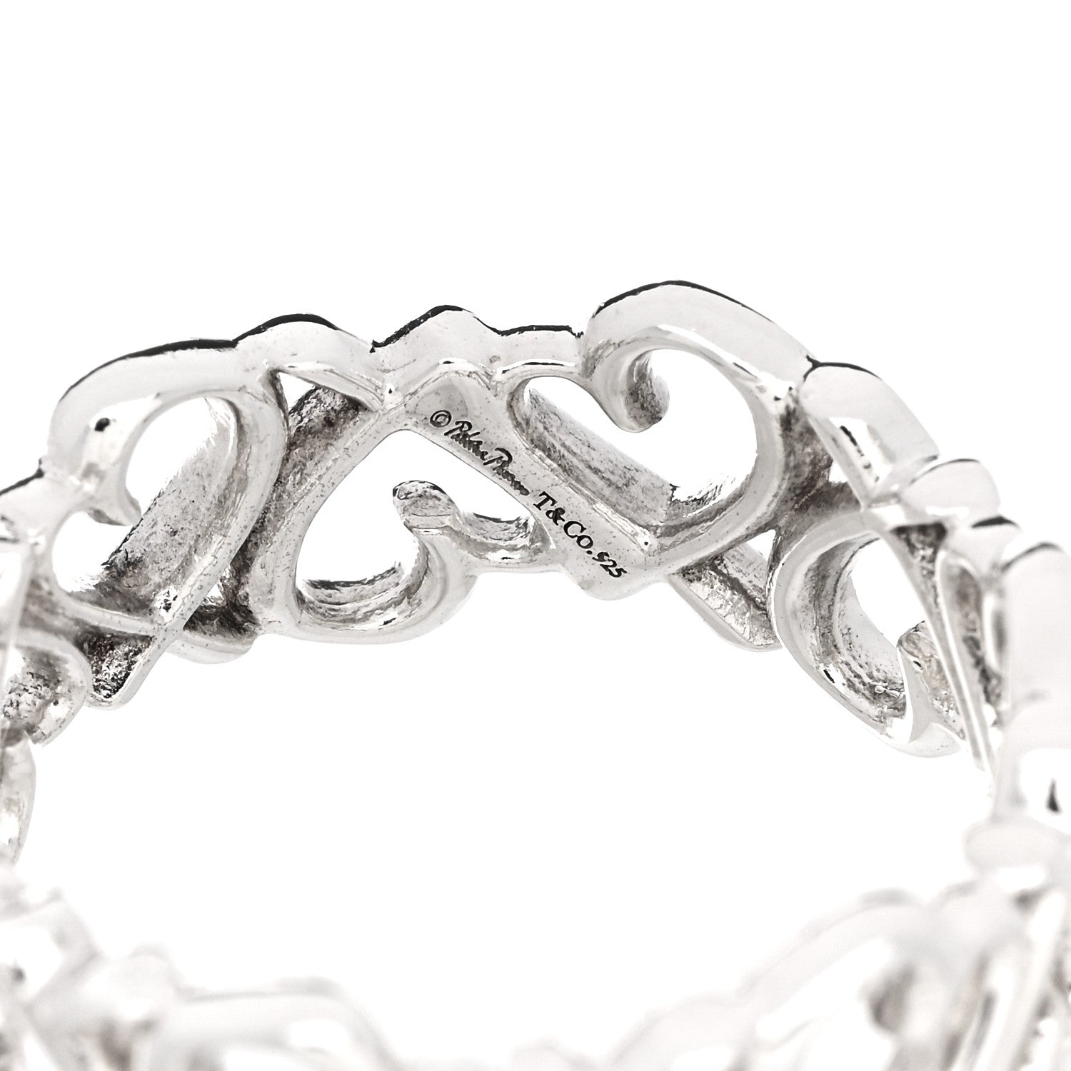 Tiffany Sterling Silver Paloma Picasso Loving Heart Band Ring 54 6.75 4 of 5