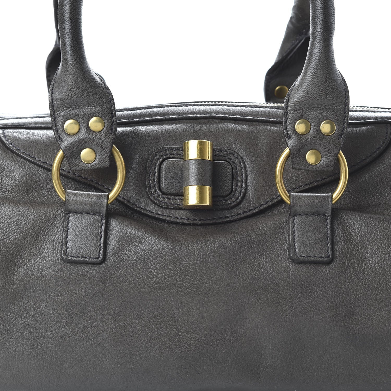 Saint Laurent Sheepskin Muse Bowler Grey 10 of 10