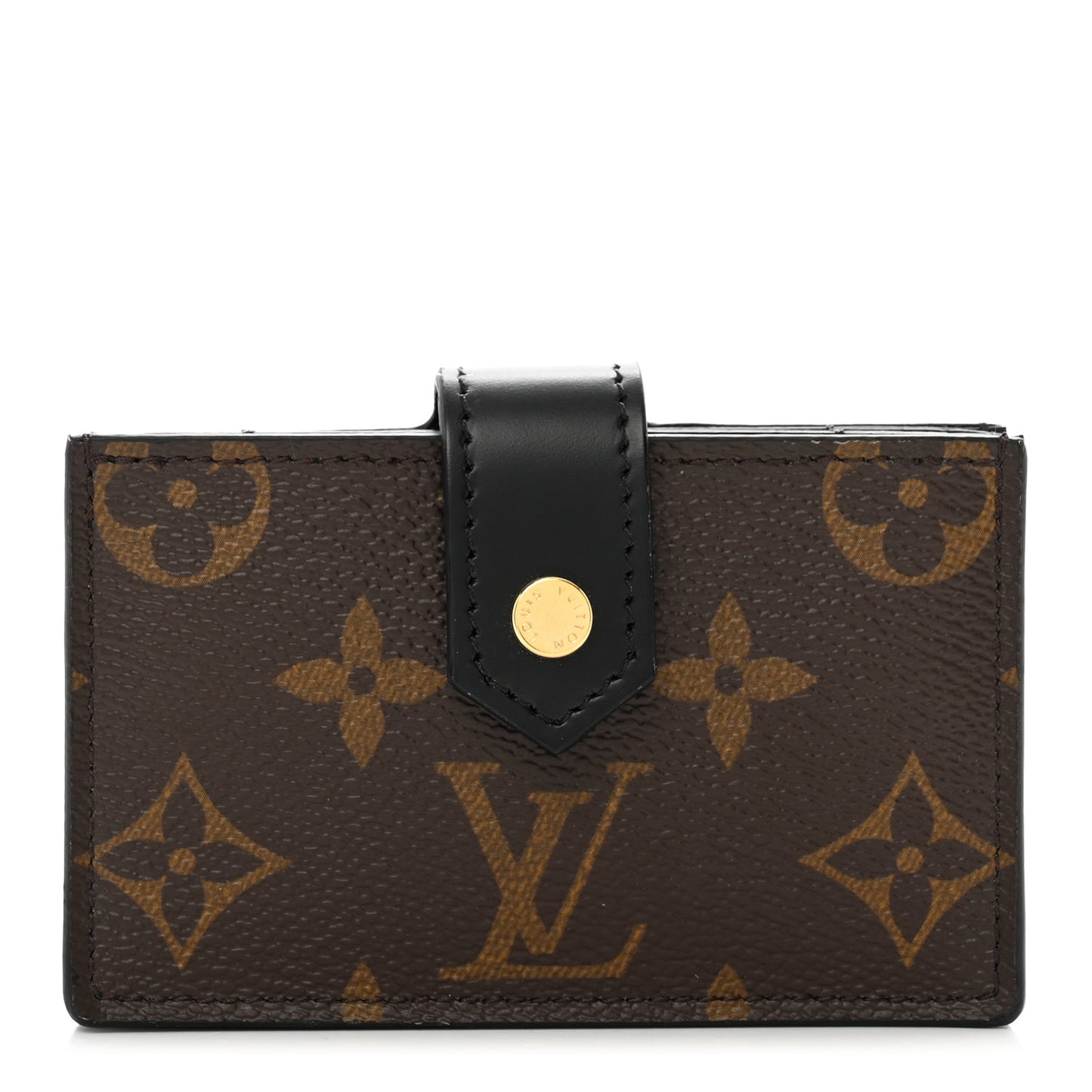 Monogram Gusset Card Holder Black