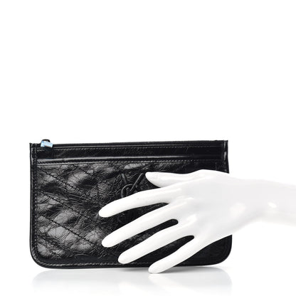Saint Laurent Crinkled Calfskin Matelasse Monogram Niki Bill Pouch Black 2 of 7