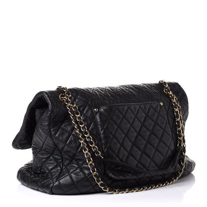 Chanel Calfskin Quilted XXL Travel Flap Bag Black 3 of 12