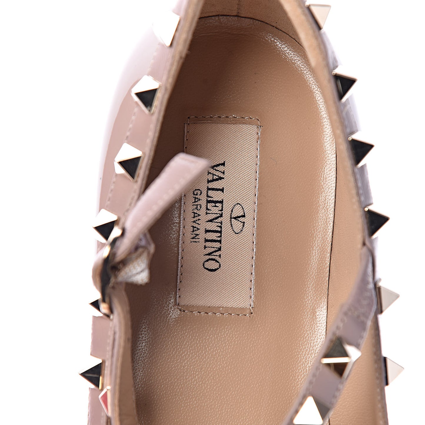 Patent Rockstud Cage Ballerina Flats 38 Poudre