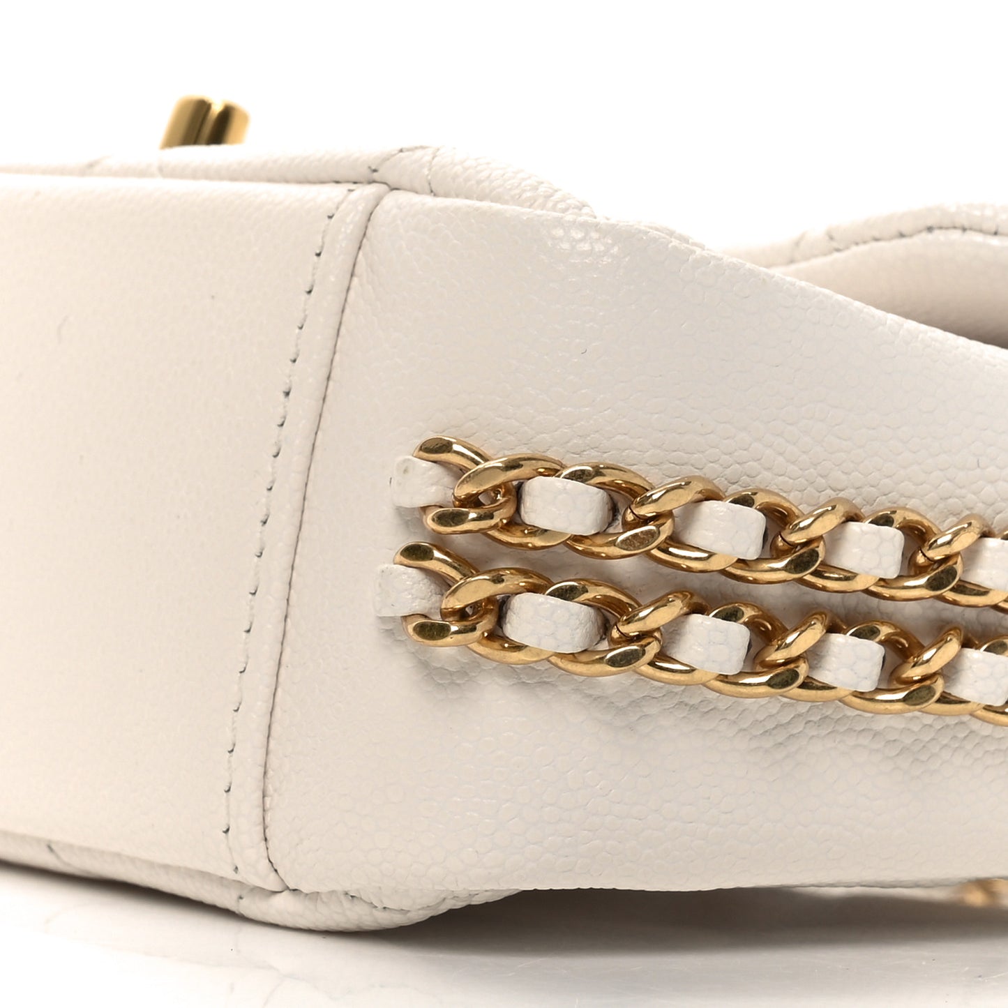 Caviar Quilted Mini CC You Flap White