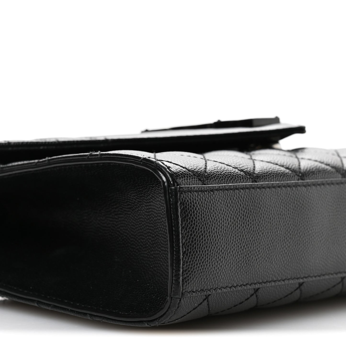 Grain De Poudre Textured Mixed Matelasse Triquilt Medium Monogram Monochrome Satchel Black