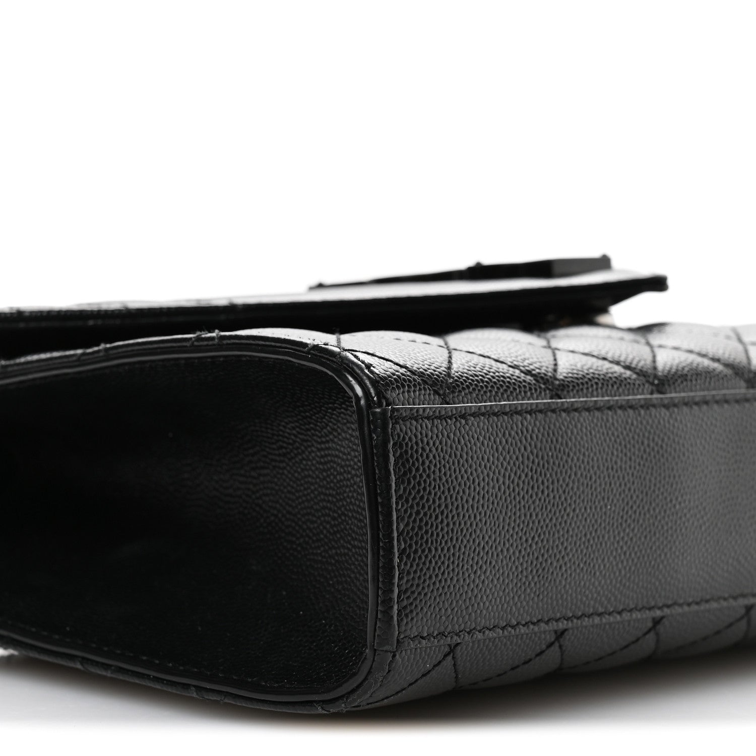 Saint Laurent Grain De Poudre Textured Mixed Matelasse Triquilt Medium Monogram Monochrome Satchel Black 9 of 11