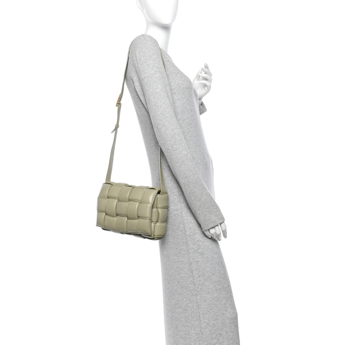Nappa Maxi Intrecciato Padded Cassette Crossbody Bag Travertine