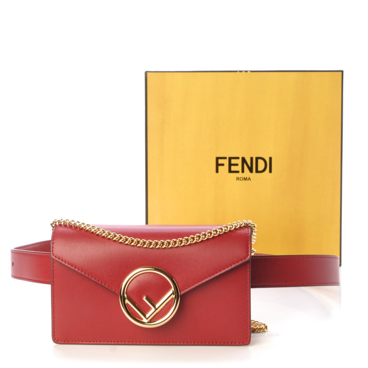 Fendi Vitello Liberty Lucido F is Fendi Envelope Belt Bag Fragola 9 of 9