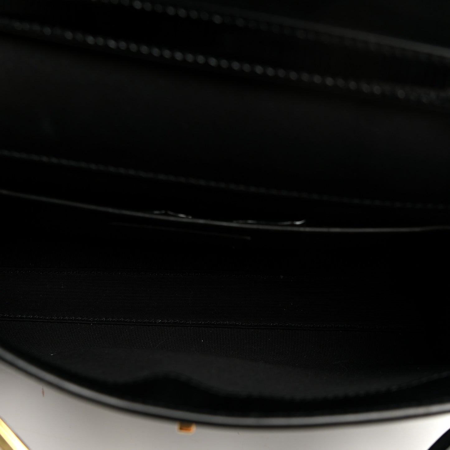 Patent Linear Embossed Small Manhattan Shoulder Bag Black