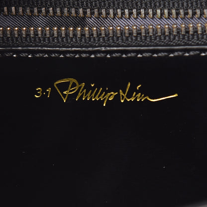 3.1 Phillip Lim 3.1 Smooth Calfskin Specchio Medium Pashli Satchel Black Silver 8 of 16