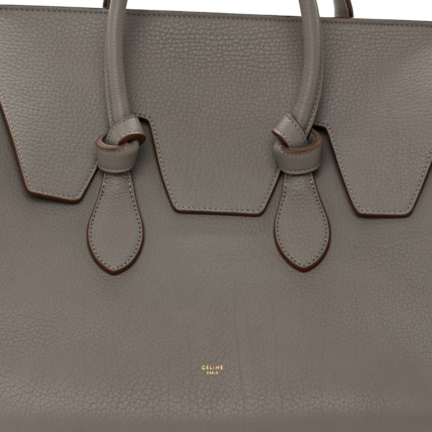 Crisped Calfskin Small Tie Knot Tote Medium Grey