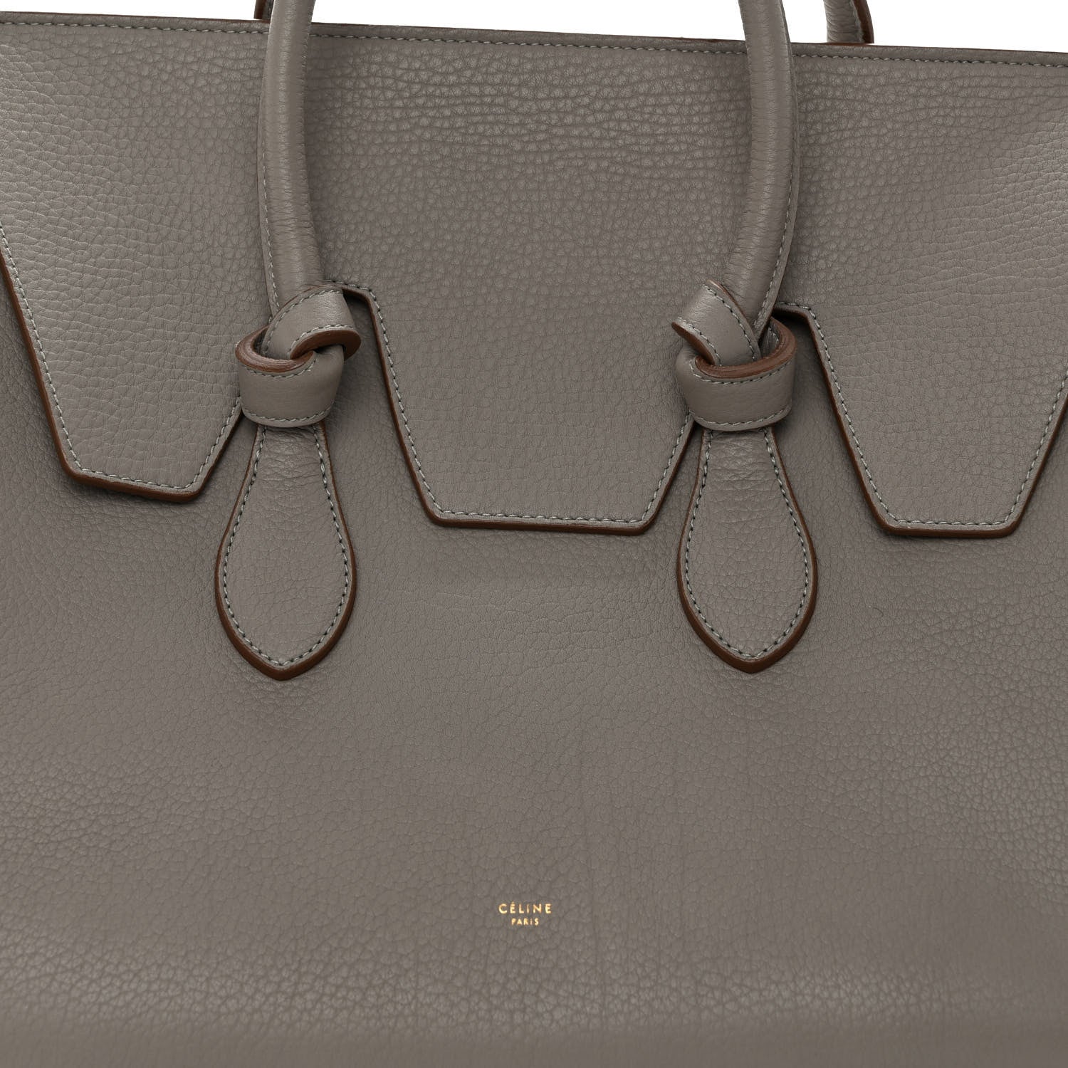 Celine Crisped Calfskin Small Tie Knot Tote Medium Grey 8 of 11