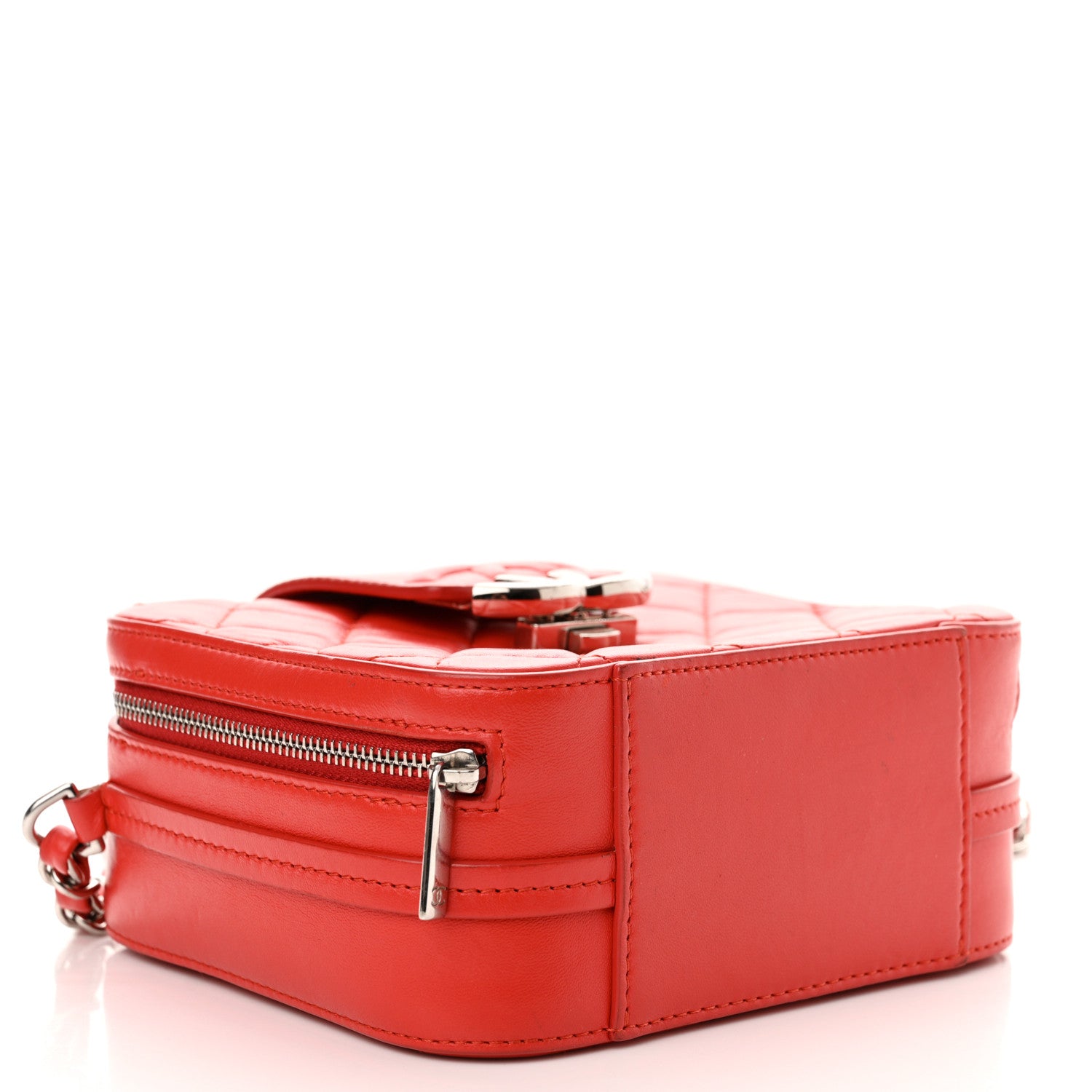 Chanel Lambskin Quilted Mini CC Box Camera Bag Red 4 of 14