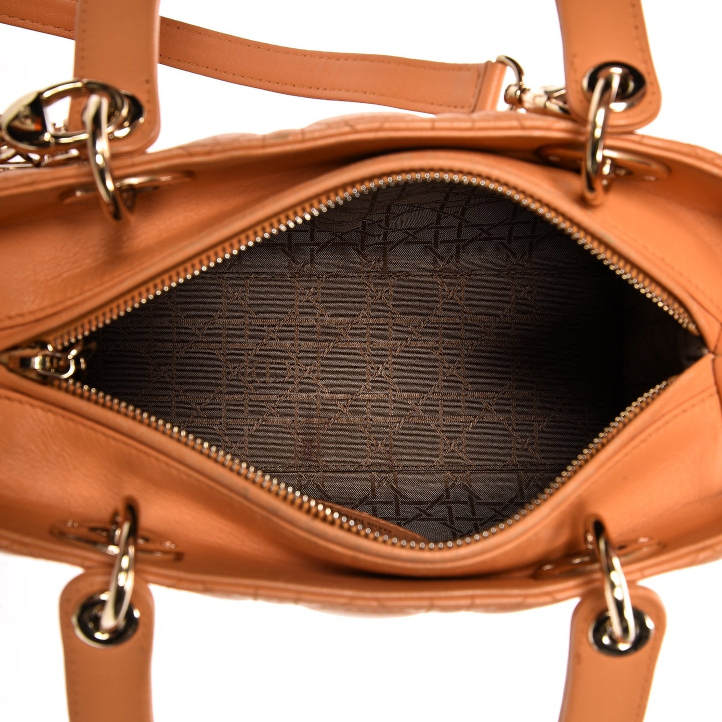 Lambskin Cannage Medium Lady Dior Orange