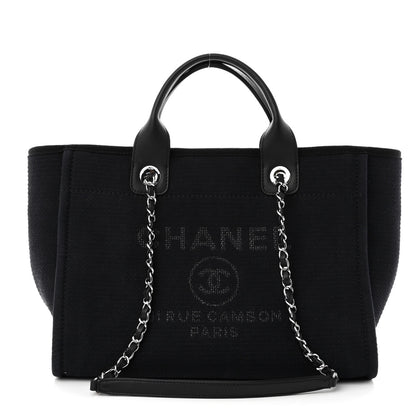 Chanel Mixed Fibers Small Deauville Tote Black 1 of 11