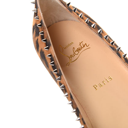 Christian Louboutin Veau Velours Anjalina Flats 39 Leo Gun Metal 8 of 10