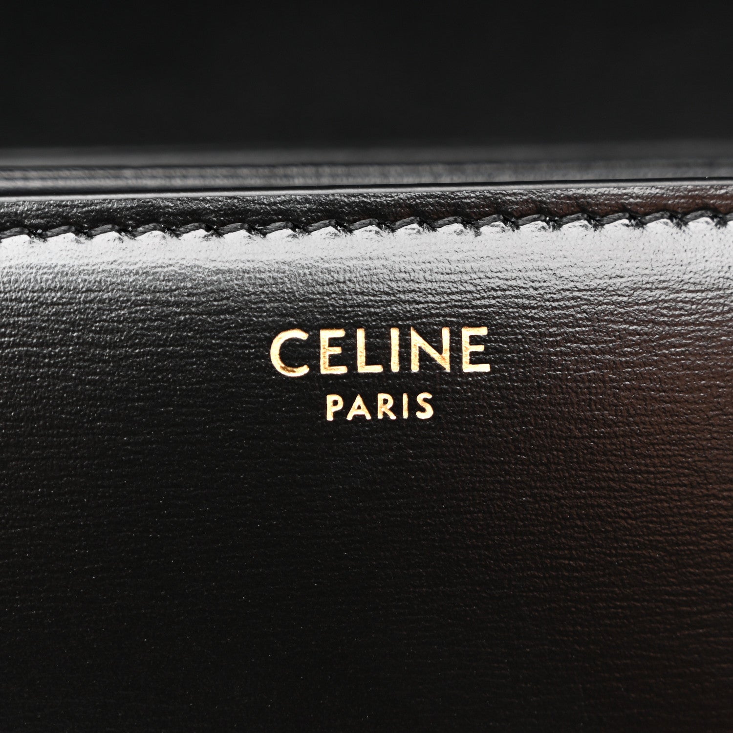 Celine Shiny Calfskin Medium Triomphe Black 6 of 11