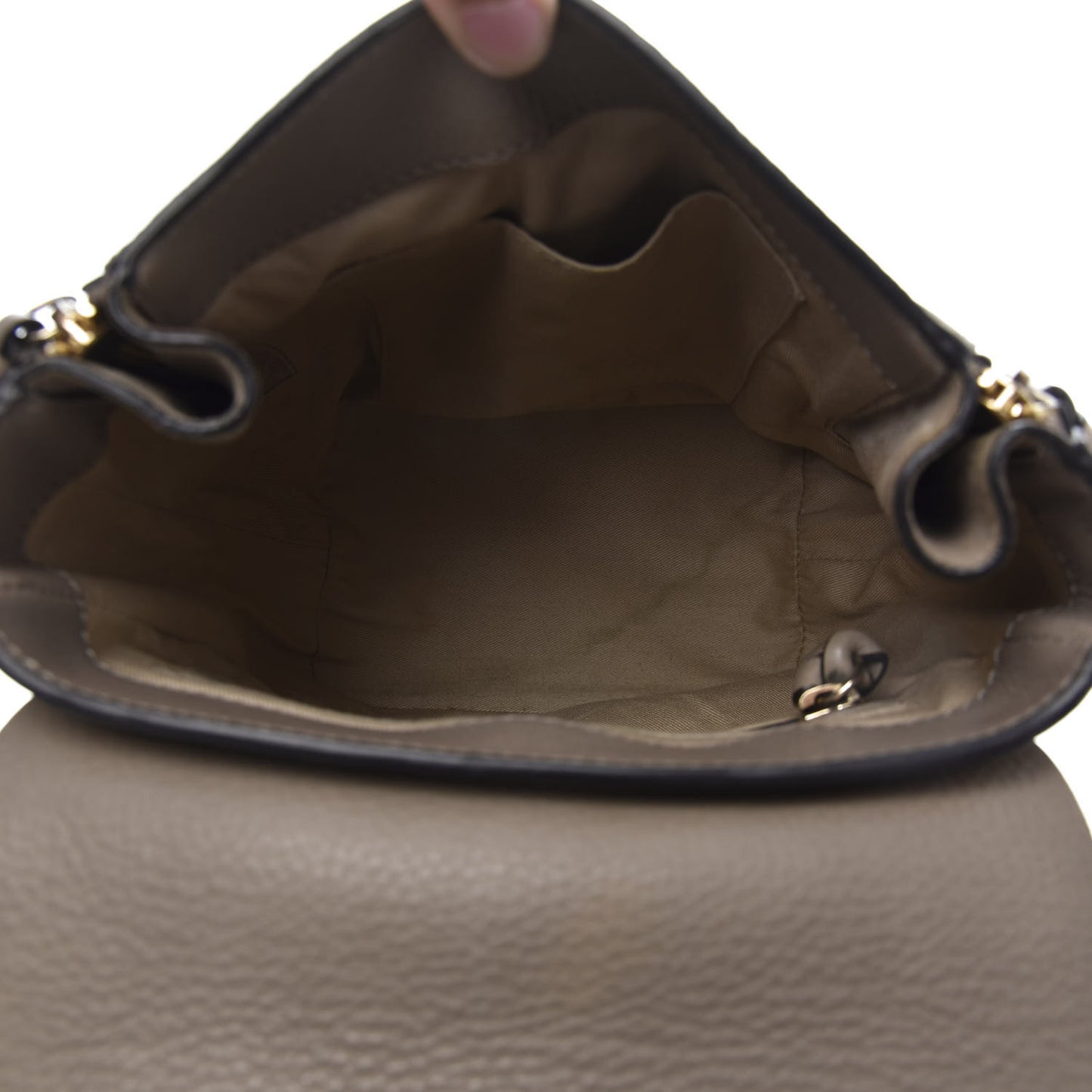 Suede Calfskin Small Faye Backpack Motty Grey