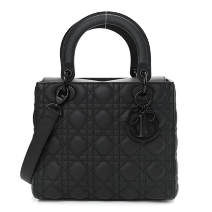 Christian Dior Ultra Matte Calfskin Cannage Medium Lady Dior Black 1 of 12