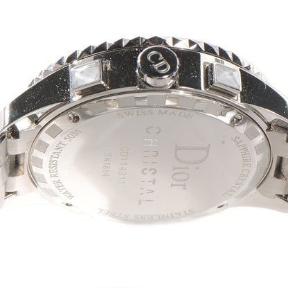 Christian Dior Stainless Steel Diamond Christal Chronograph Watch White 3 of 6