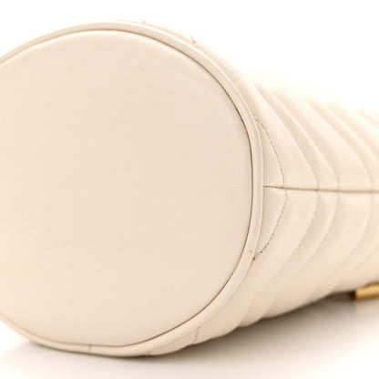 Gucci Calfskin Matelasse Mini GG Marmont 2.0 Bucket Bag White 10 of 15