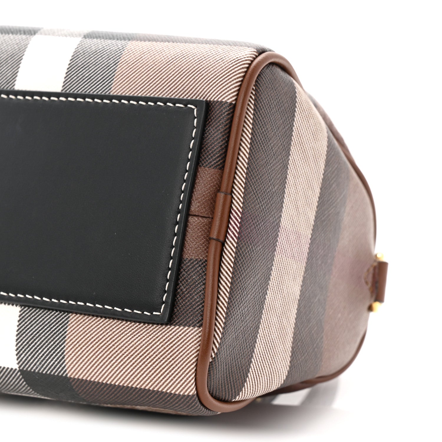 Burberry E-canvas Check Mini Bowling Bag Dark Birch Brown 1796115