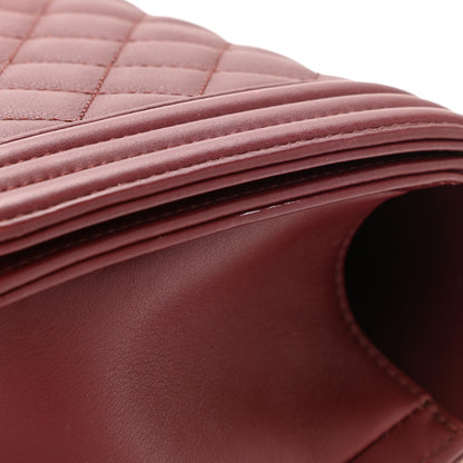 Chanel Lambskin Quilted Medium Boy Flap Burgundy 10 of 10