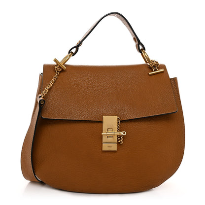 Chloe Grained Lambskin Large Drew Shoulder Bag Caramel 1 of 11
