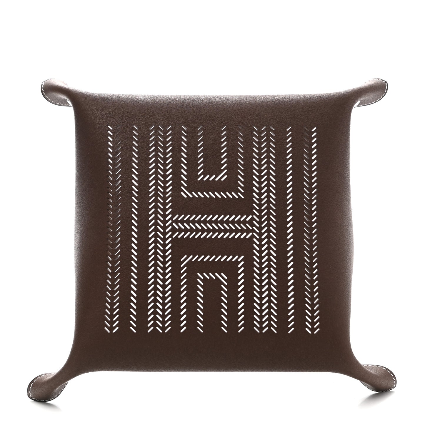 Taurillon Clemence Mises et Relances H Chevrons Change Tray Etoupe Gold