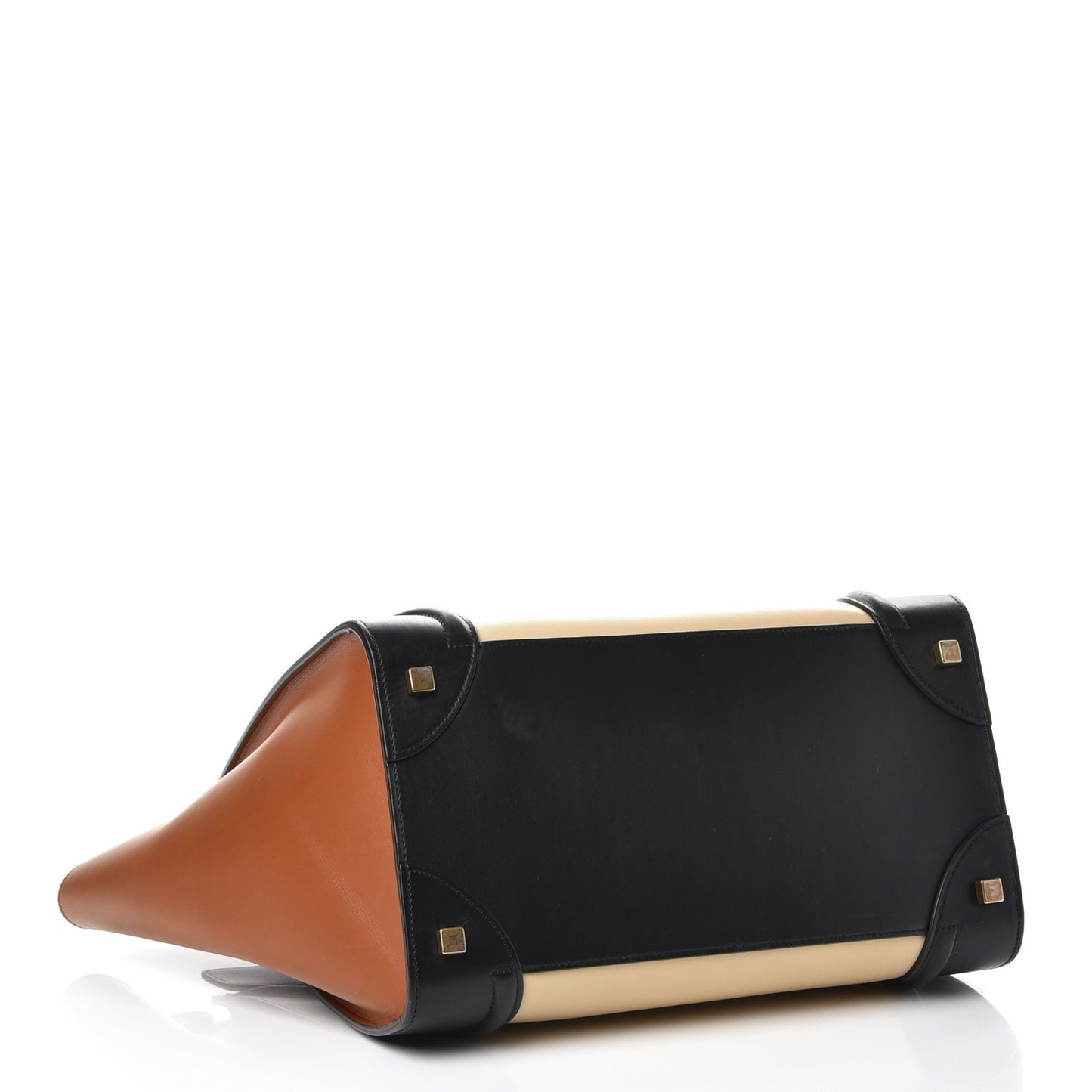 Satin Calfskin Mini Tri-Color Luggage Seashell