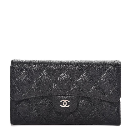 Chanel Caviar Quilted Large Flap Wallet Black 1 of 8
