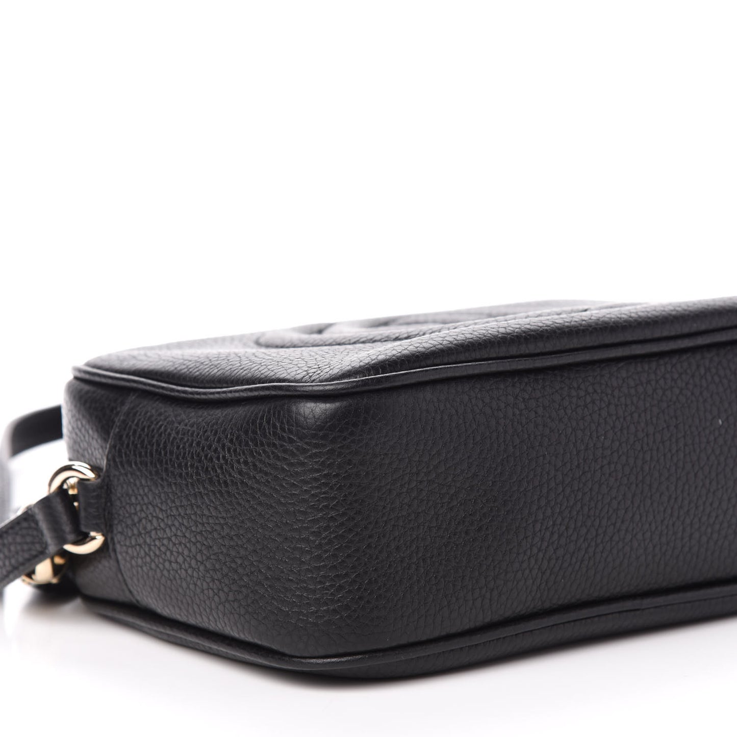 Pebbled Calfskin Small Soho Disco Bag Black