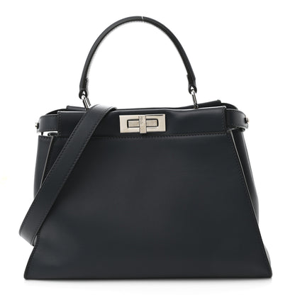 Fendi Vitello Seta Shiny Nappa Elaphe Medium Peekaboo Iconic Satchel Notturno Natural 1 of 11