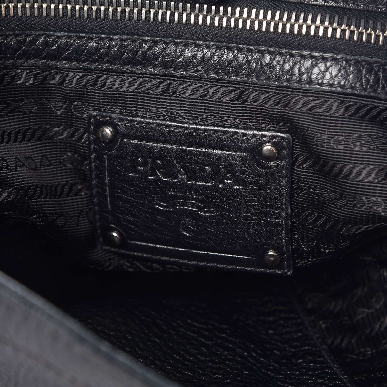 Prada Vitello Daino Side Pocket Hobo Black 6 of 12