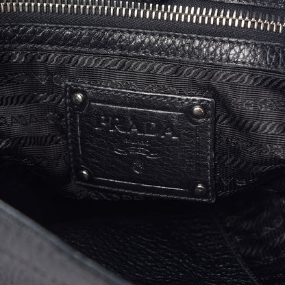 Prada Vitello Daino Side Pocket Hobo Black 6 of 12
