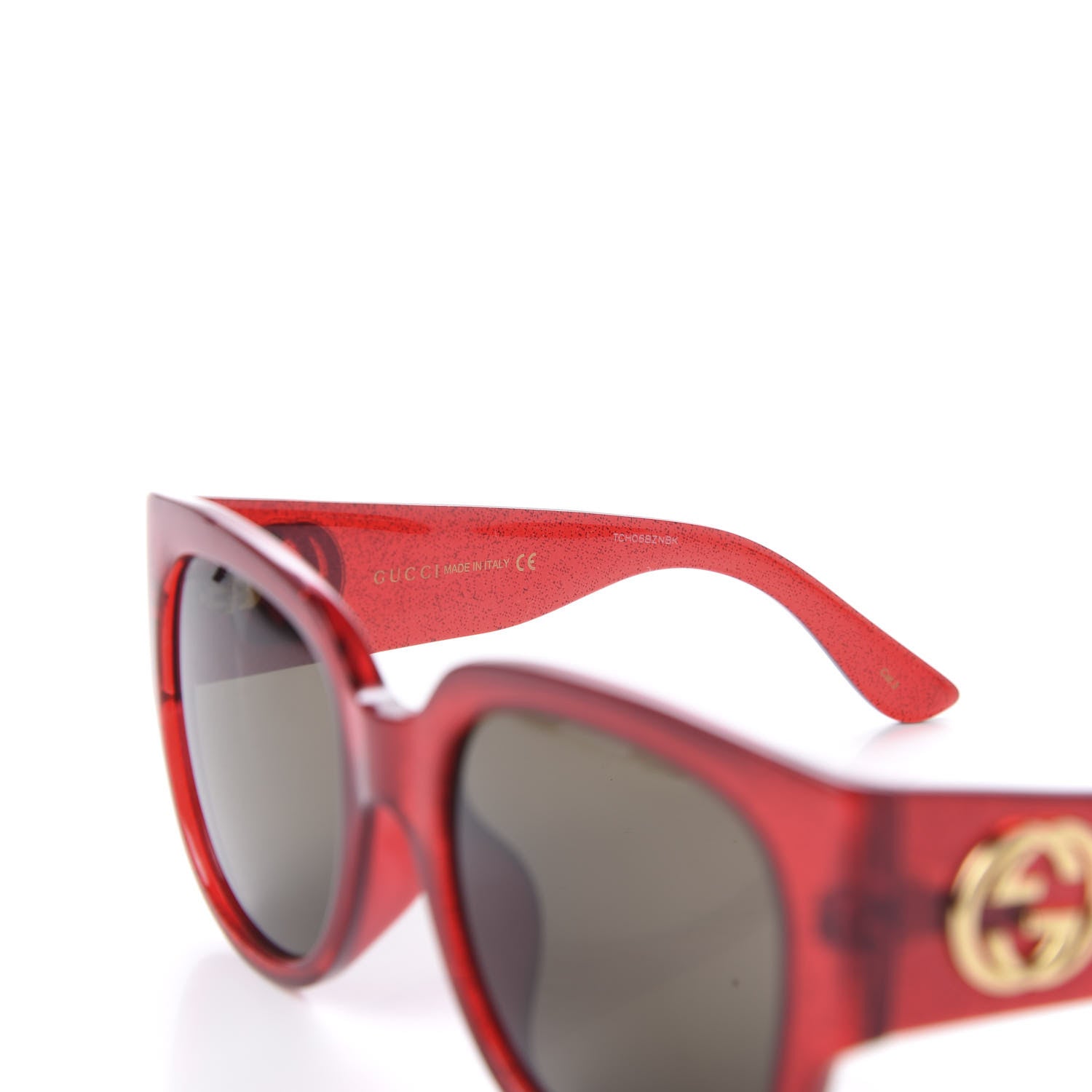 Gucci Square Frame Glitter Sunglasses GG0142SA Red 5 of 7