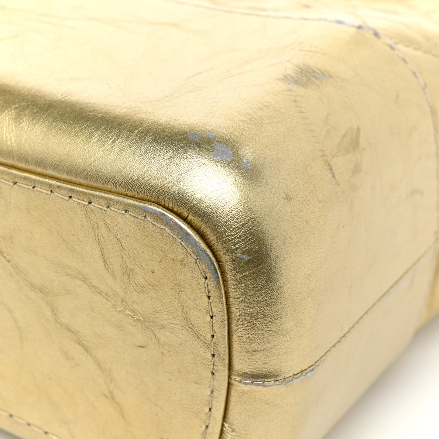 Metallic Lambskin Calfskin Quilted Medium Gabrielle Hobo Gold