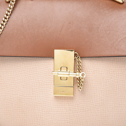Chloe Grained Calfskin Lambskin Drew Shoulder Bag Powder Beige Caramel 9 of 9