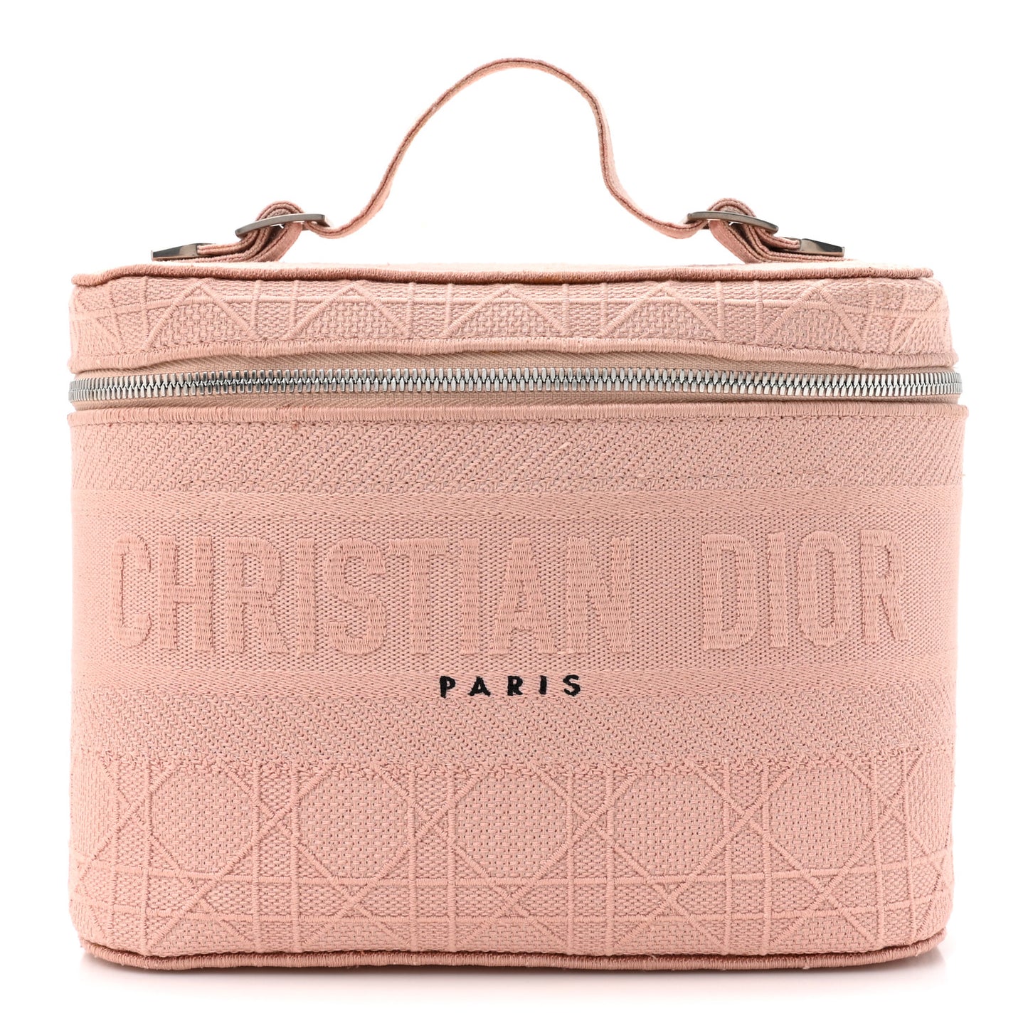 Canvas Embroidered Cannage Diortravel Vanity Case Bois de Rose