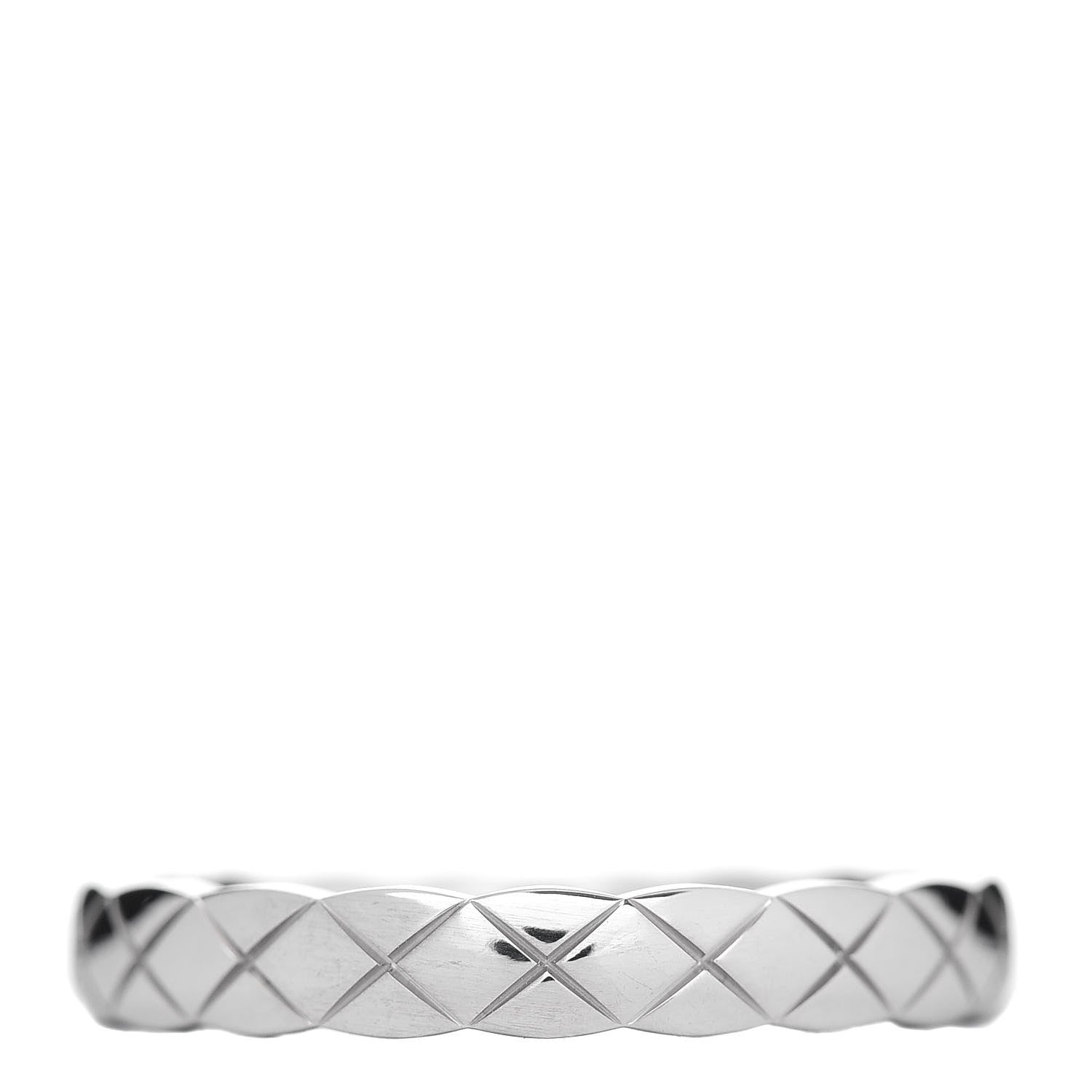 Chanel 18K White Gold Mini Coco Crush Ring 54 6.75 1 of 5