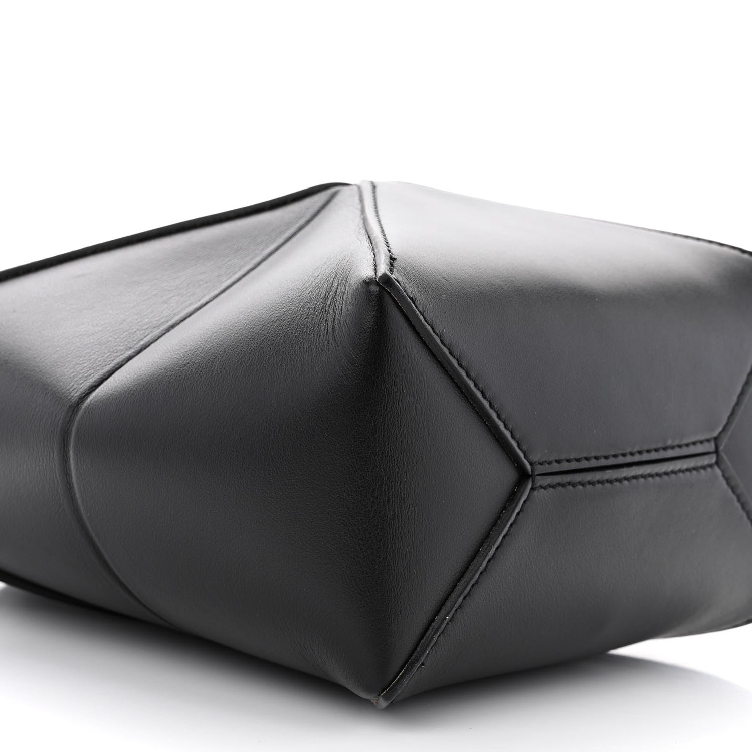 Loewe Shiny Calfskin Mini Puzzle Fold Tote Black 8 of 9