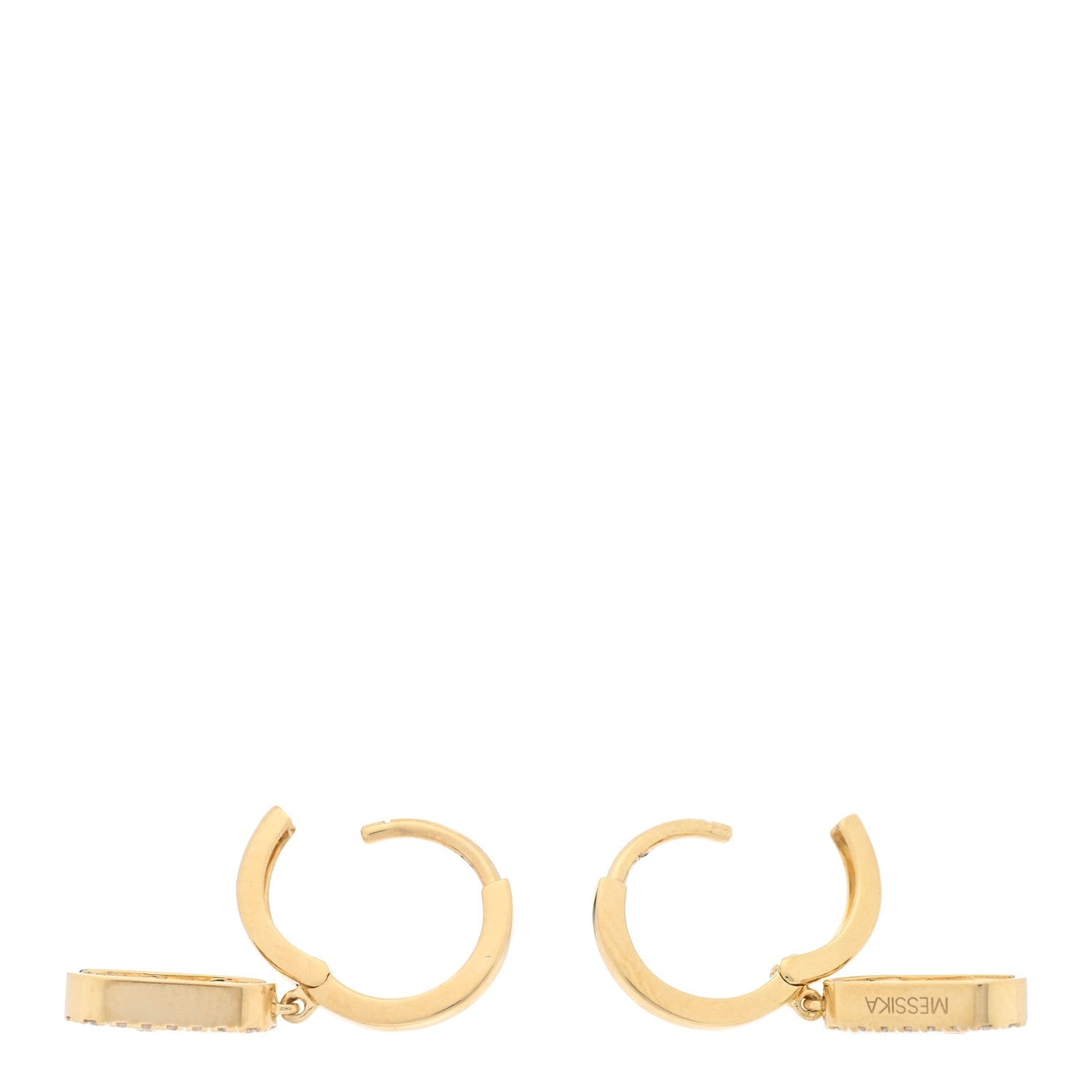 18K Yellow Gold Diamond Move Uno Hoop Earrings