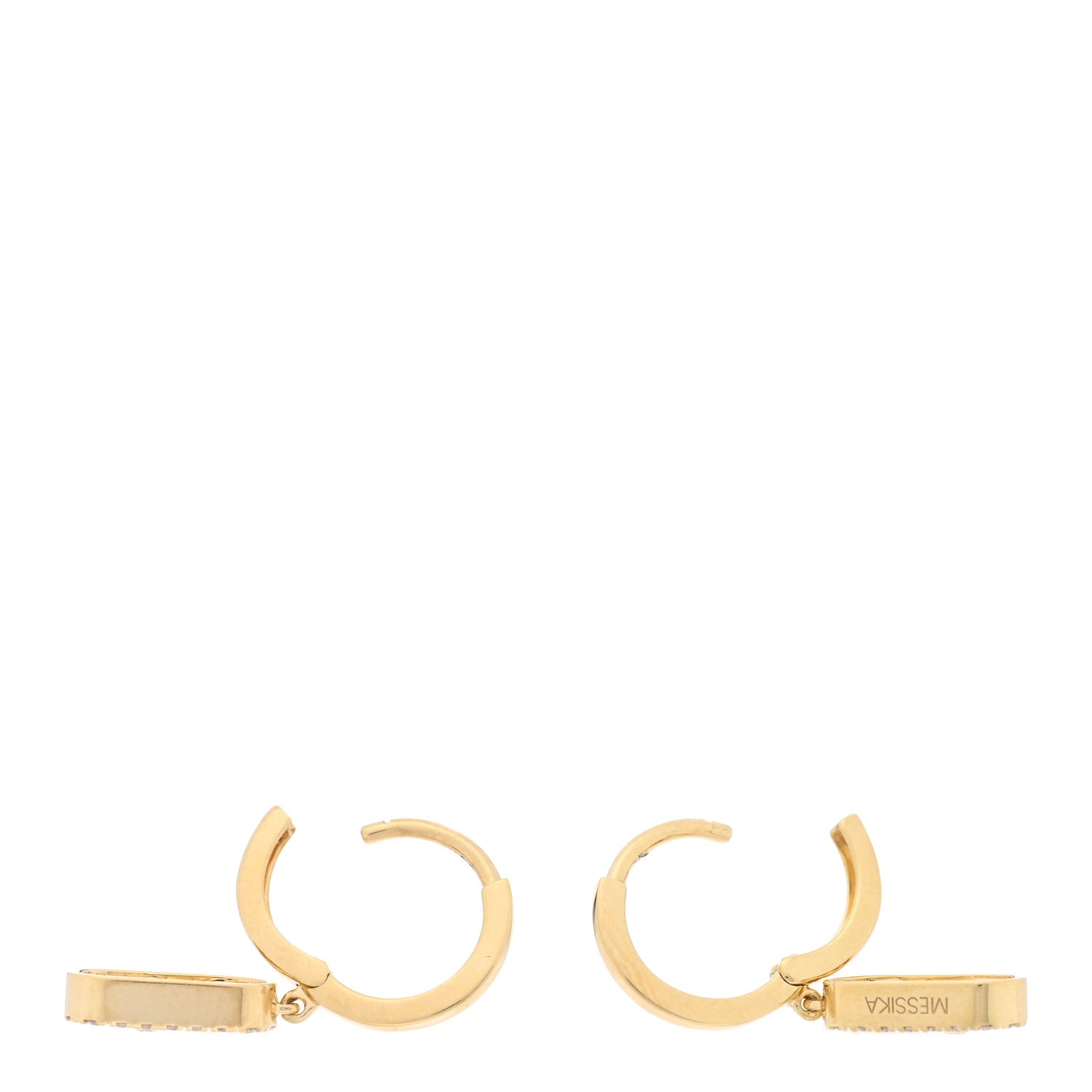Messika 18K Yellow Gold Diamond Move Uno Hoop Earrings 3 of 4