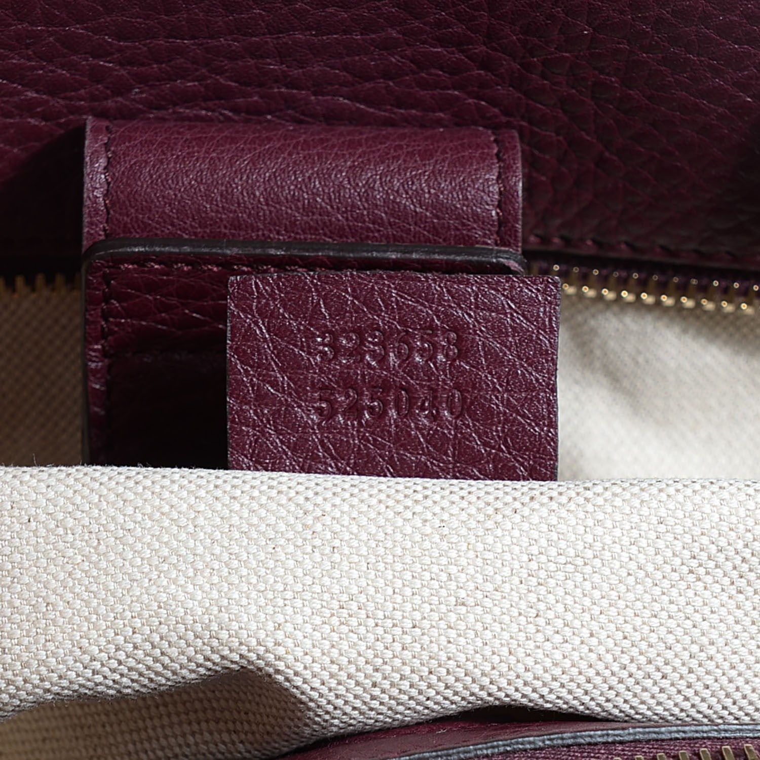 Gucci Calfskin Large Bamboo Shopper Tote Burgundy 7 of 9
