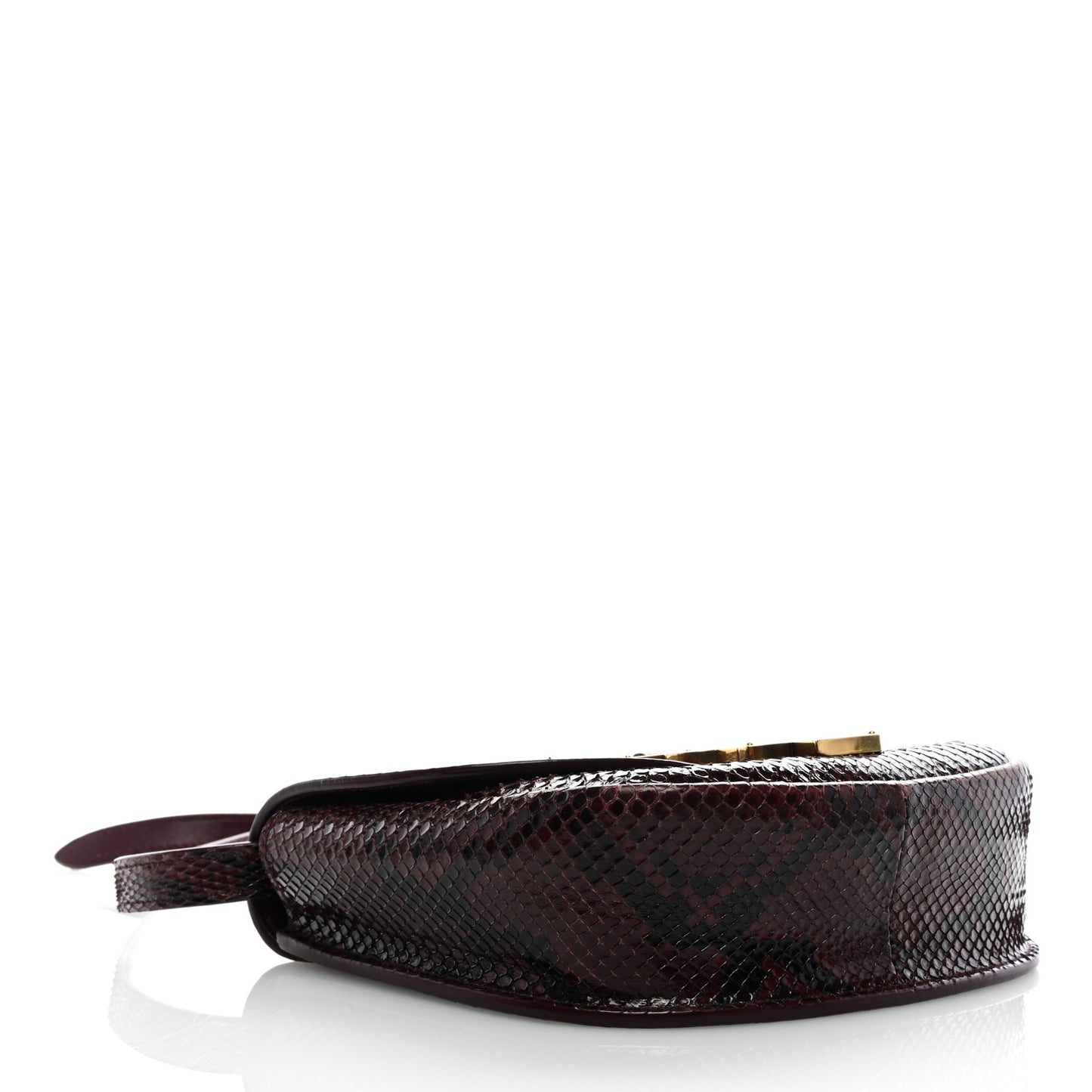 Snakeskin Small Kaia Satchel Burgundy