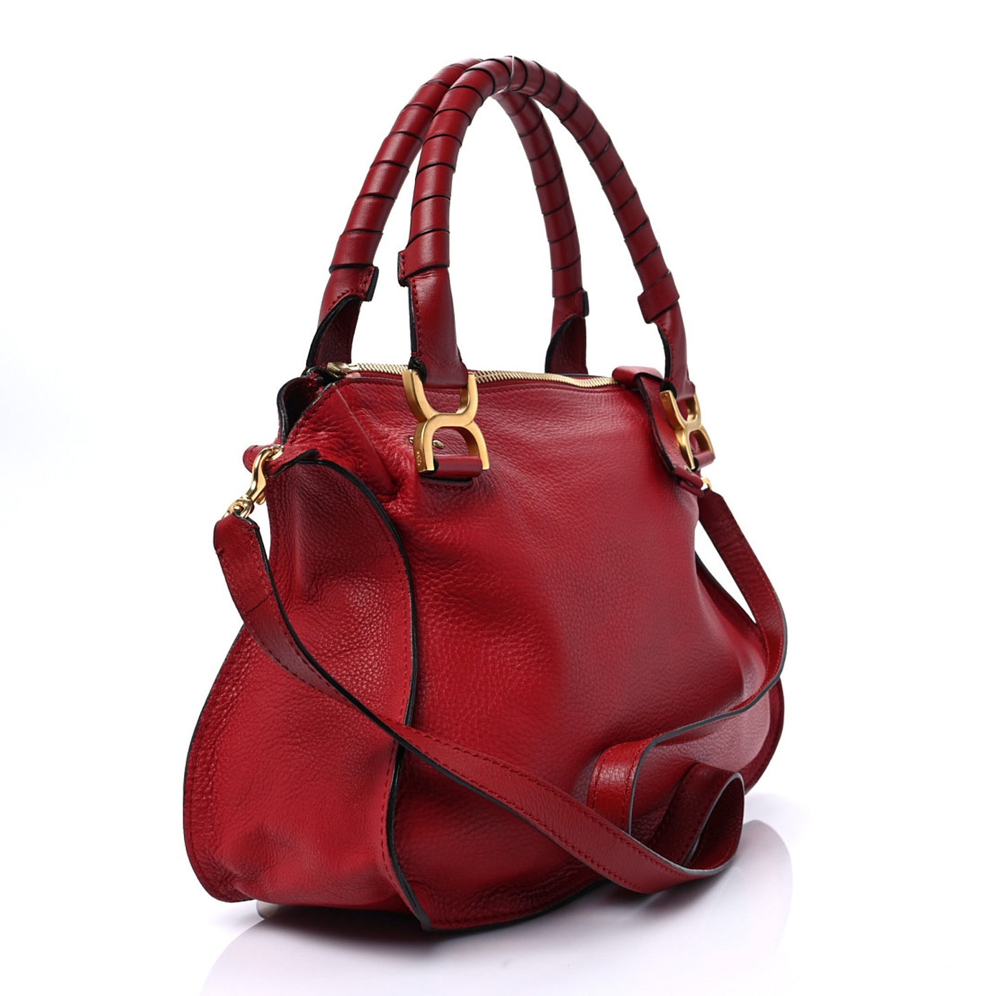 Calfskin Medium Marcie Satchel Red