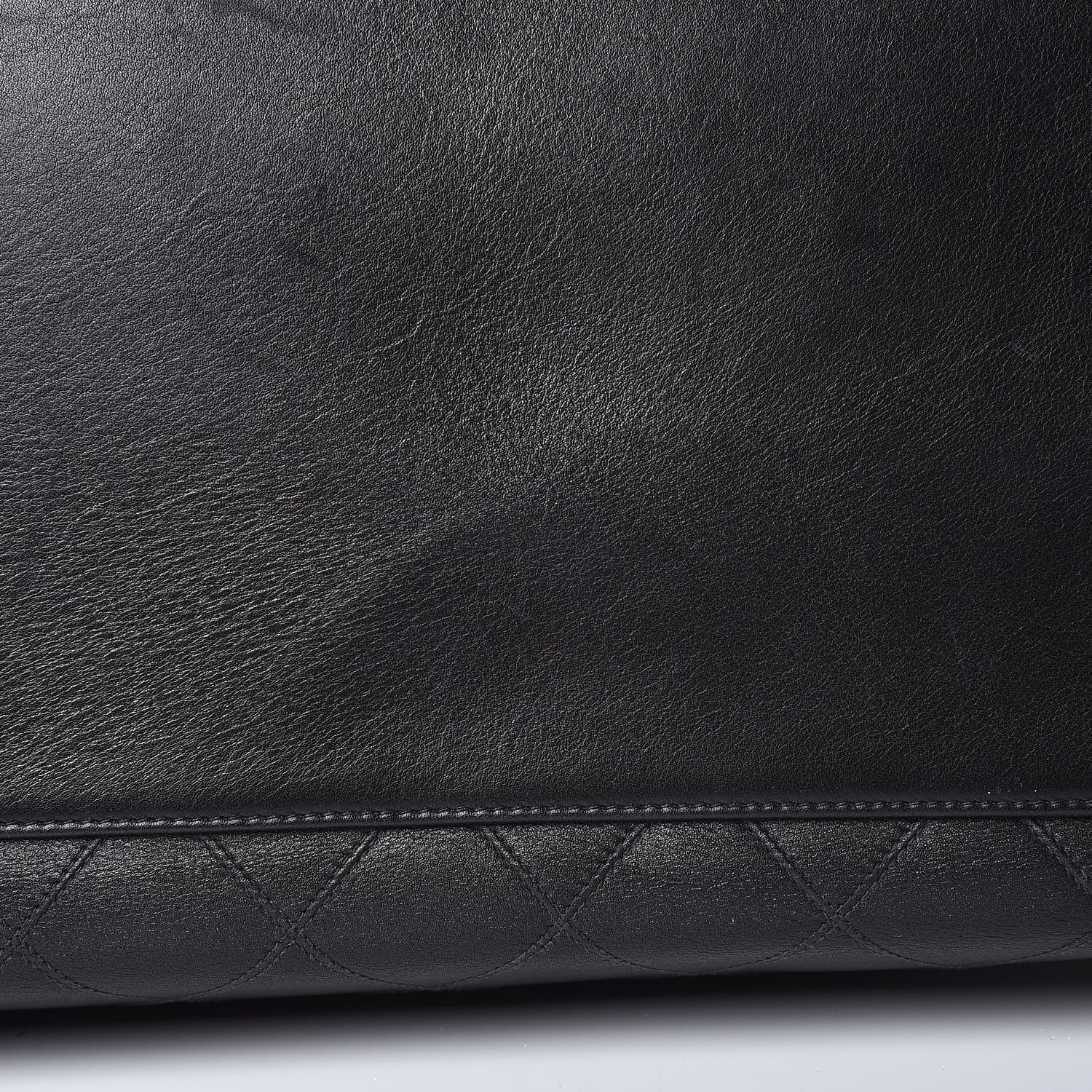 Chanel Calfskin Stitched XL Weekender Black 11 of 13