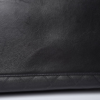 Chanel Calfskin Stitched XL Weekender Black 11 of 13