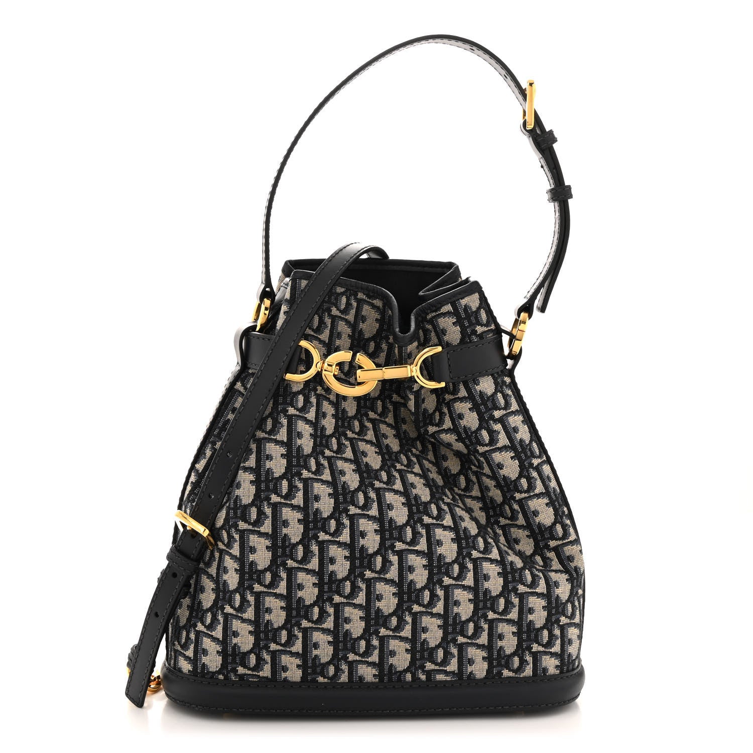 Christian Dior Oblique Calfskin Medium C'est Dior Bucket Bag Blue 1 of 12