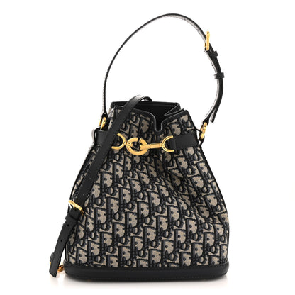 Christian Dior Oblique Calfskin Medium C'est Dior Bucket Bag Blue 1 of 12